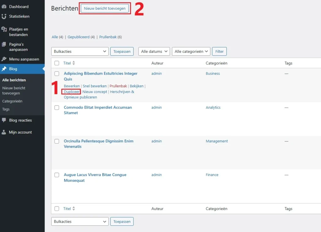 Blog bericht plaatsen website laten maken eindhoven website laten maken