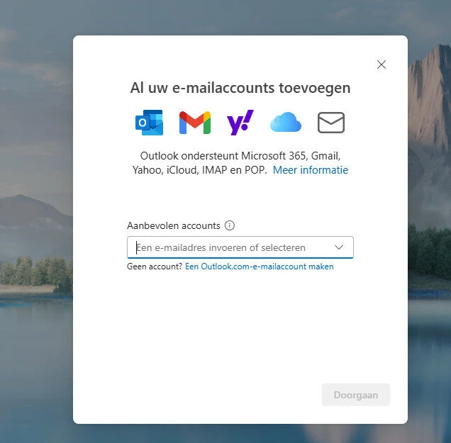 E-mail instellen op computer website laten maken eindhoven inlogscherm website laten maken eindhoven